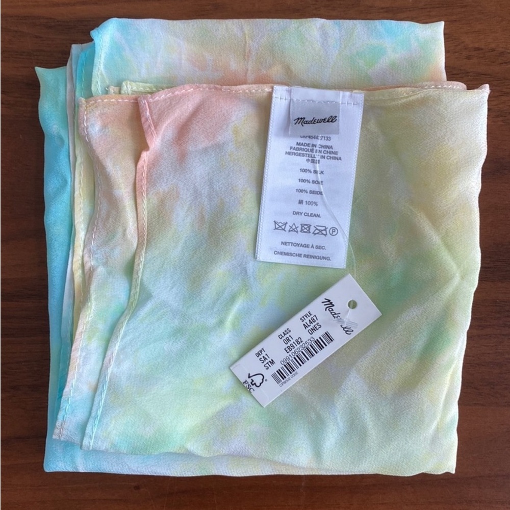 Madewell Silk Tie-dye Bandana Scarf